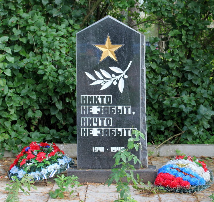 д. Усадище Волховского р-на. Памятник на кладбище, установлен на братской могиле советских воинов. 