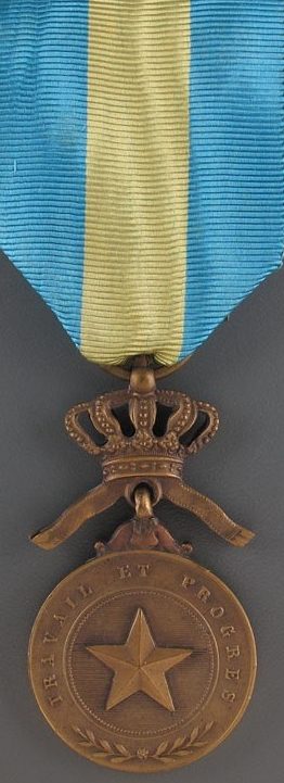 Аверс и реверс бронзовой медали ордена Африканской звезды.