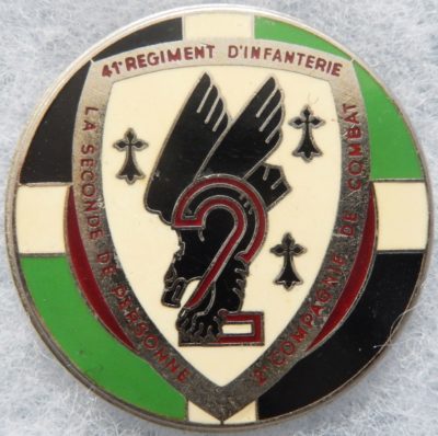 Аверс и реверс знака 2-ой роты 41-го пехотного полка.