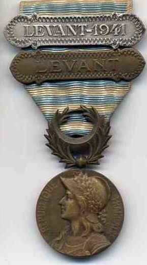 Медаль с планкой «ЛЕВАНТ 1941».