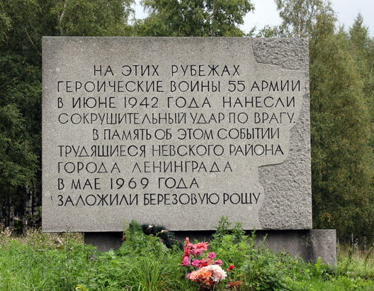 д. Ям-Ижора Тосненского р-на. Памятный знак воинам 55-й армии.