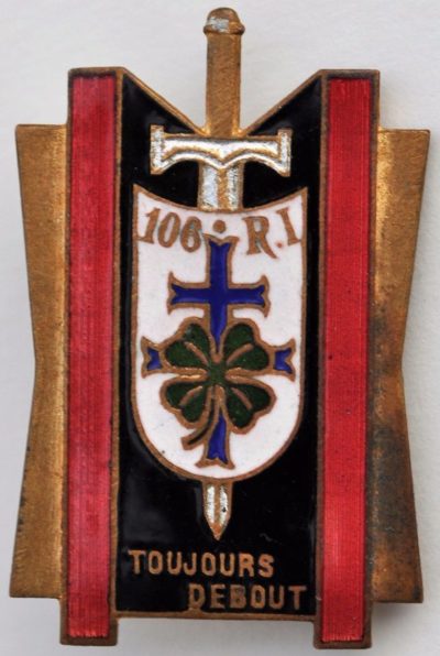 Аверс и реверс знака 106-го пехотного полка.