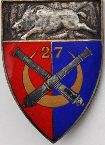 Аверс и реверс знака 27-го артиллерийского полка.