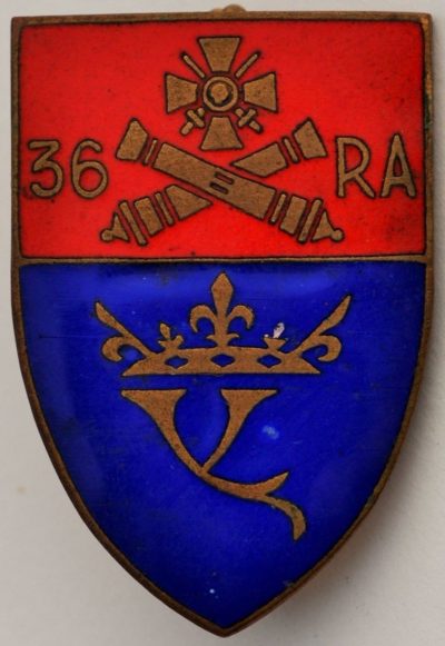 Аверс и реверс знака 36-го артиллерийского полка.