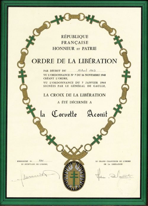 Диплом о награждении Орденом Освобождения с цепью.
