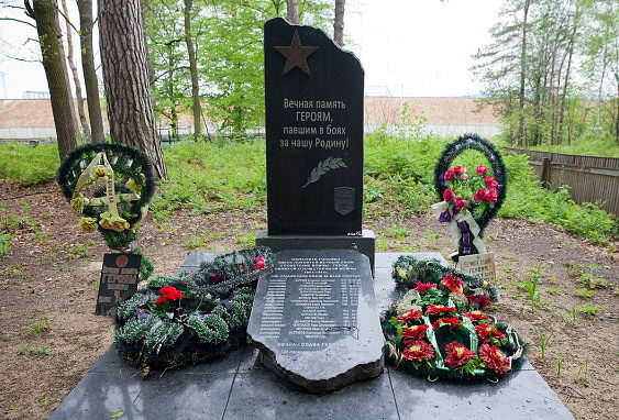 д. Кустовница Мозырского р-на. Памятник, установленный на братской могиле бойцов 1326-го стрелкового полка, 415-ой стрелковой дивизии. 