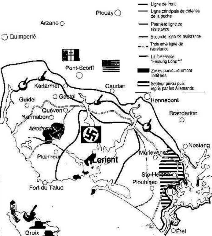 План-схема обороны крепости Лорьян.