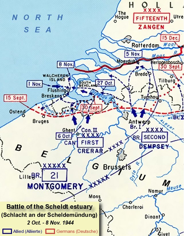 Карта битвы у Шельда.
