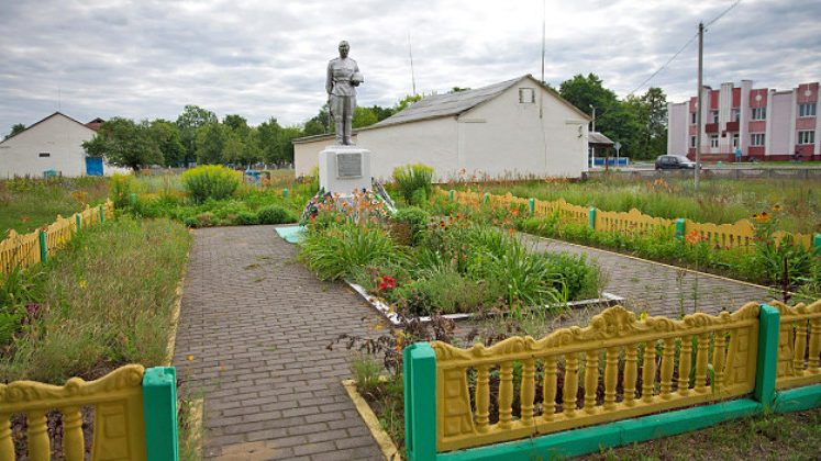 д. Осовец Мозырского р-на. Памятник, установленный на братской могиле, в которой похоронено 119 советских воинов. 