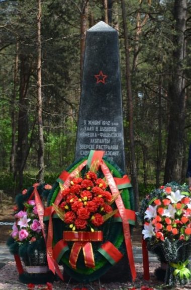 д. Дубовец Гомельского р-на. Памятник воинам, погибшим в августе 1942 года. 