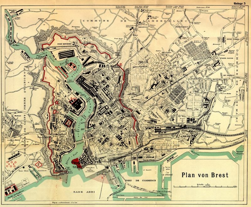 План крепости Брест по состоянию на 1935 год.