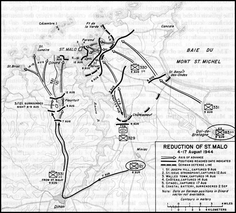 План захвата союзниками крепости Сен-Мало. 