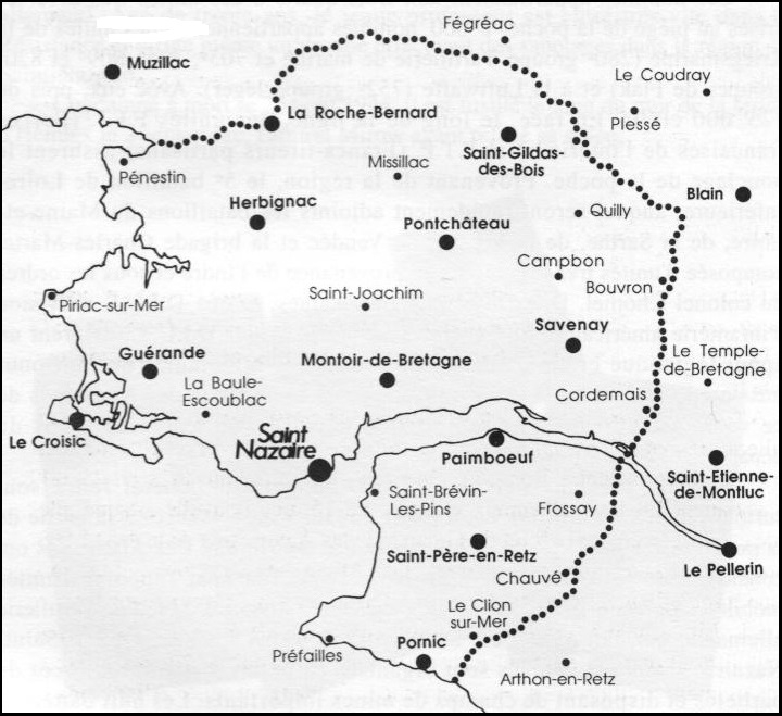  Карта крепости Сен-Назер на май 1945 года. 