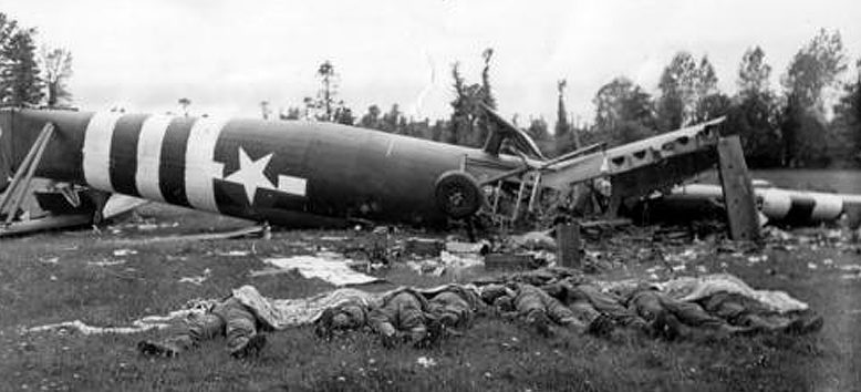 A szövetséges vitorlázó repülőgép leszállásának következményei.  1944 g.