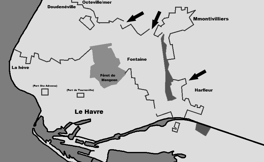 План-схема крепости Гавр. 1944 г. 