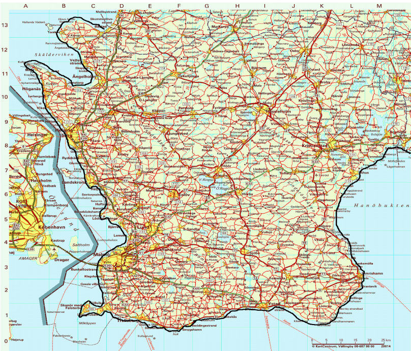 Карта расположения Сконской линии. 