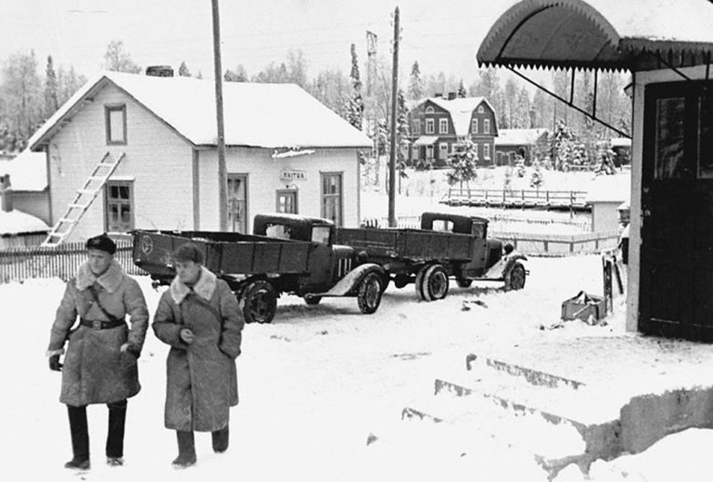 Вид станции Суоярва, взятой Красной Армией. Декабрь 1939 г.