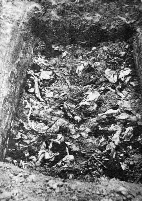 Эксгумация немцами жертв НКВД. 9 439 тел в 95 могилах было раскопано в мае-октябре 1943 г. Расстрелянных в 1937–1938 годах чекисты хоронили в Центральном парке города, Фруктовом саду на бывшей улице Подлесной и на кладбище недалеко от Хмельницкого шоссе.