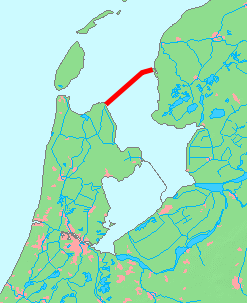 Схема расположения дамбы «Afsluitdijk». 