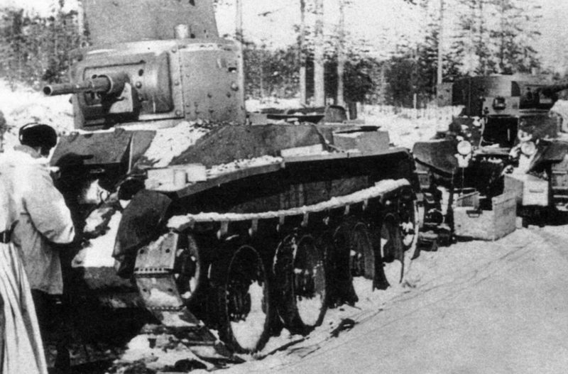 Остатки советской 44-й дивизии после разгрома в сражении на Раатской дороге. Январь 1940 г.
