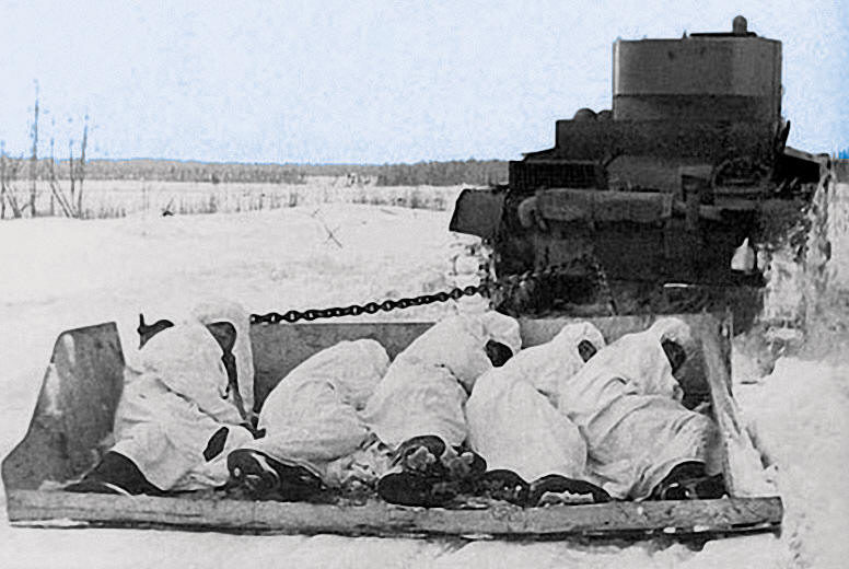 На бронированных санях в наступление на финнов. Февраль 1940 г.