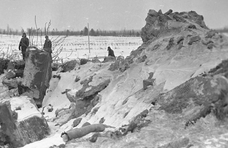 Общий вид разрушений «Линии Маннергейма». Февраль 1940 г.