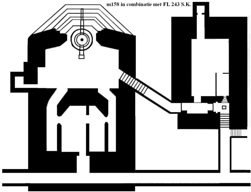 План бункера типа М158 в сочетании с бункером FL 243.