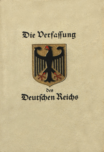Титульный лист Веймарской конституции. 