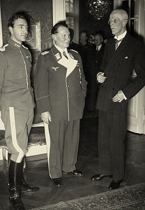 Принц Швеции Густав Адольф, Герман Геринг и король Швеции Густав V. Берлин 1939 г.