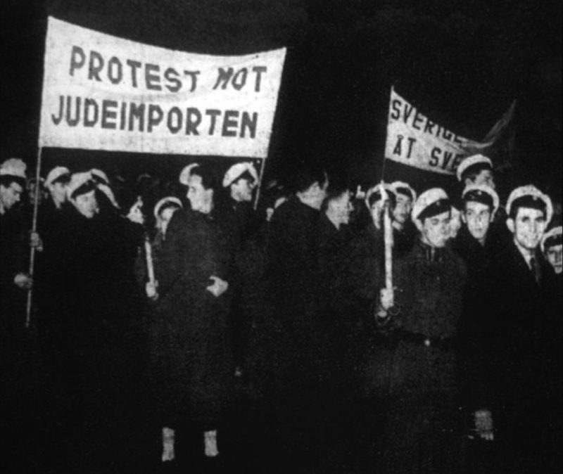 «Протест против импорта евреев» в Стокгольме. 1939 г.