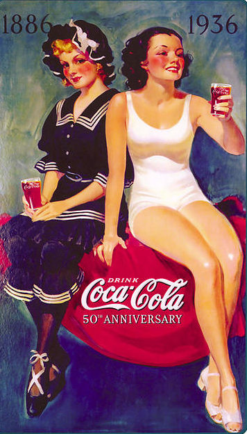 Эволюция рисунков «рin-up» с Coca Cola.