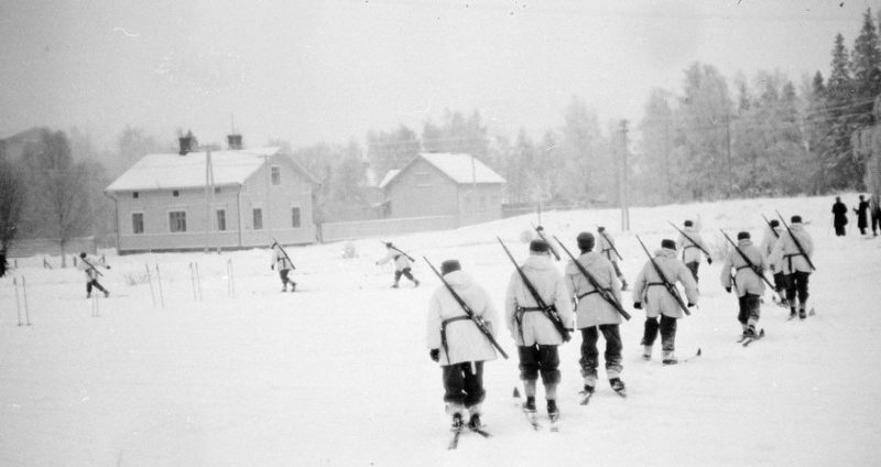Тренировка шведских добровольцев. Кеми. Январь 1940 г.