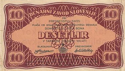 Образцы фальшивых купюр-пародий на Югославские деньги.