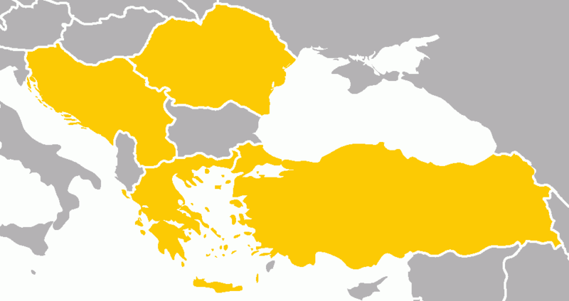 Страны-участницы Балканской Антанты.