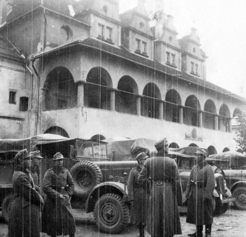 Немецкие войска в городе Левоча вблизи польской границы. 1939 г.