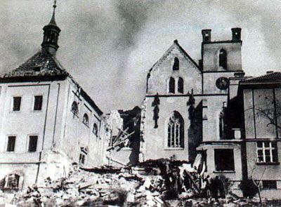 Результаты бомбардировки Праги союзниками. 14 февраля 1945 г.