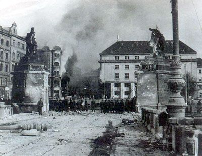 Результаты бомбардировки Праги союзниками. 14 февраля 1945 г.