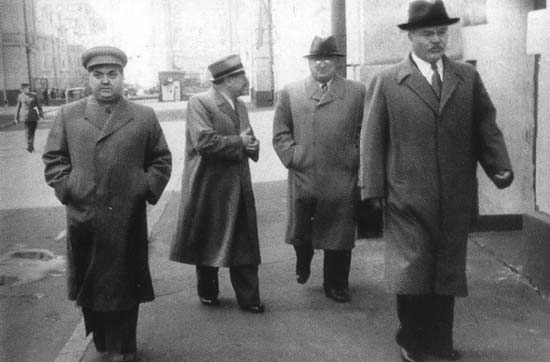 Маленков, Жданов, Берия, Молотов. Москва, 1946 г. 