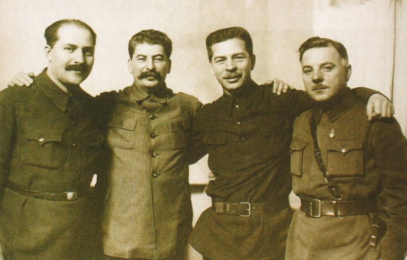 Каганович, Сталин, Постышев, Ворошилов. 1934 г.