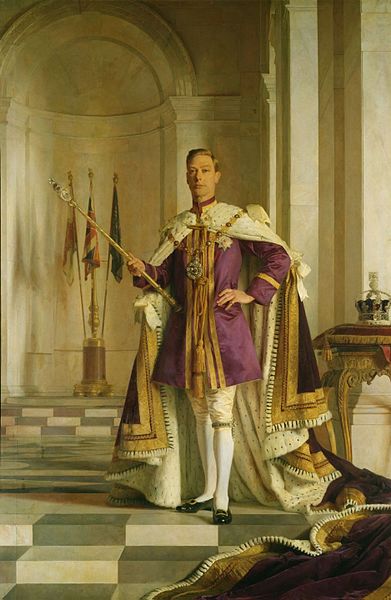 Портрет Георг VI в коронационном одеянии на картине Джеральда Келли.