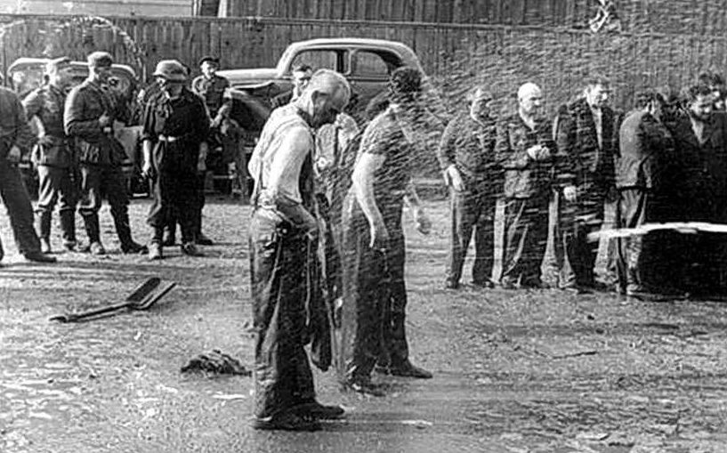 Издевательства над евреями в автобусном гараже товарищества «Летукис». 25-27 июня 1941 г.