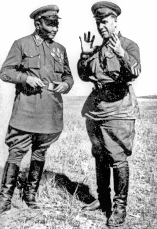 Георгий Жуков и маршал Чойбалсан. Халхин-Гол, 1939 г. 
