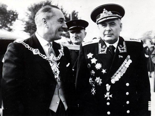 Головко с мэром Лондона. Апрель,1956 г. 