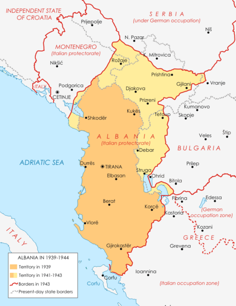 Албанское Королевство в период оккупации Италией и Германией. (1939—1944 гг). 