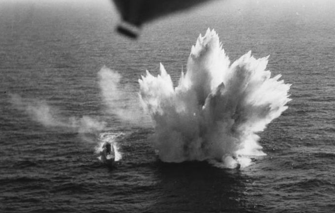 Атака подлодки «U-117» с воздуха. 1943 г.