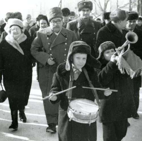 Супруги Ротмистровы в Прохоровке. Февраль 1971 г.