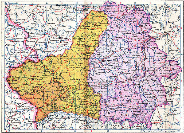 Западная Белоруссия в границах от 3 октября 1939 года.
