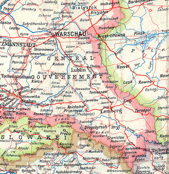 Карта Генерал-губернаторства, 1943 г. 
