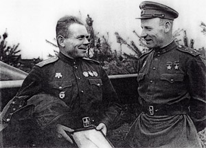 Подполковник В. Зайцев и полковником А. Осадчий. 1943 г. 