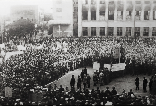 Митинг в честь освобождения города. 8 сентября 1943 г.
